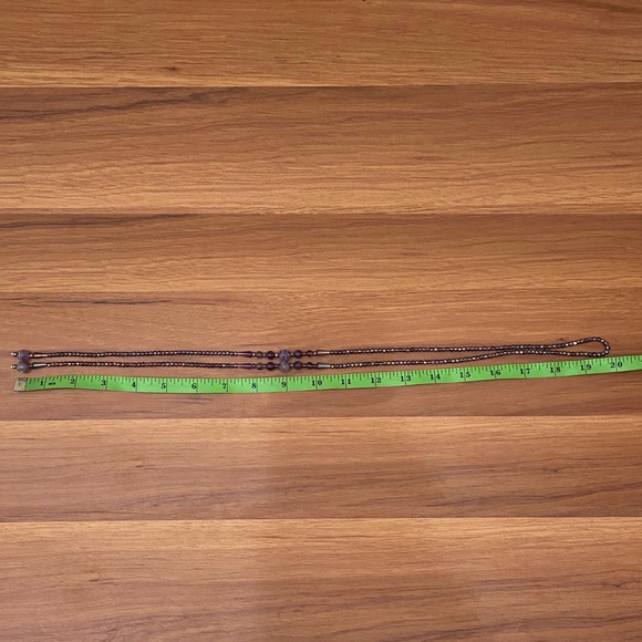 Handmade Amethyst Stone AB Purple Crystal Beads Lariat 40” Necklace - Picture 14 of 16